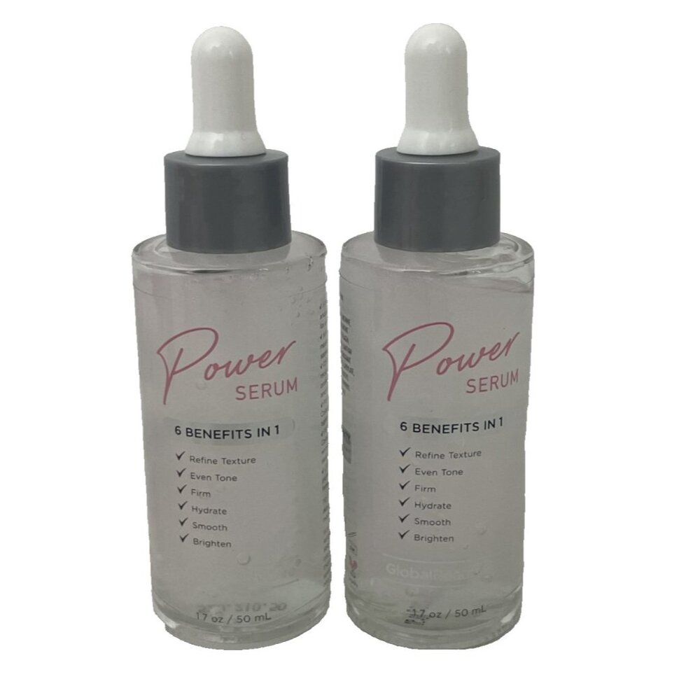 NEW Global Beauty Care Power Serum Lot of 2 6 Benefits 1.7 oz. Ceramides Vitamin